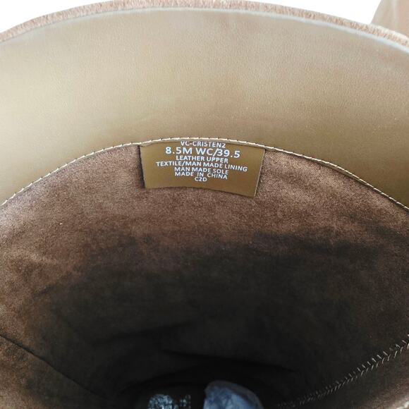 Vince Camuto Brown Tall Suede Leather Heeled Boots Pointy Toe Wide Calf Size 8.5 - Picture 7 of 10